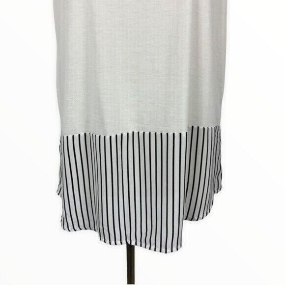 French Connection Tank Top Large White Sleeveless Tiered Sheer Resort - Picture 3 of 7